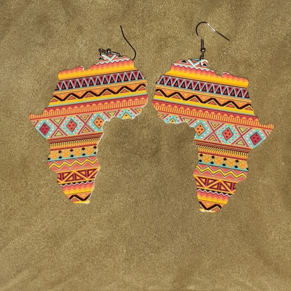 3 inch Africa Wooden earrings